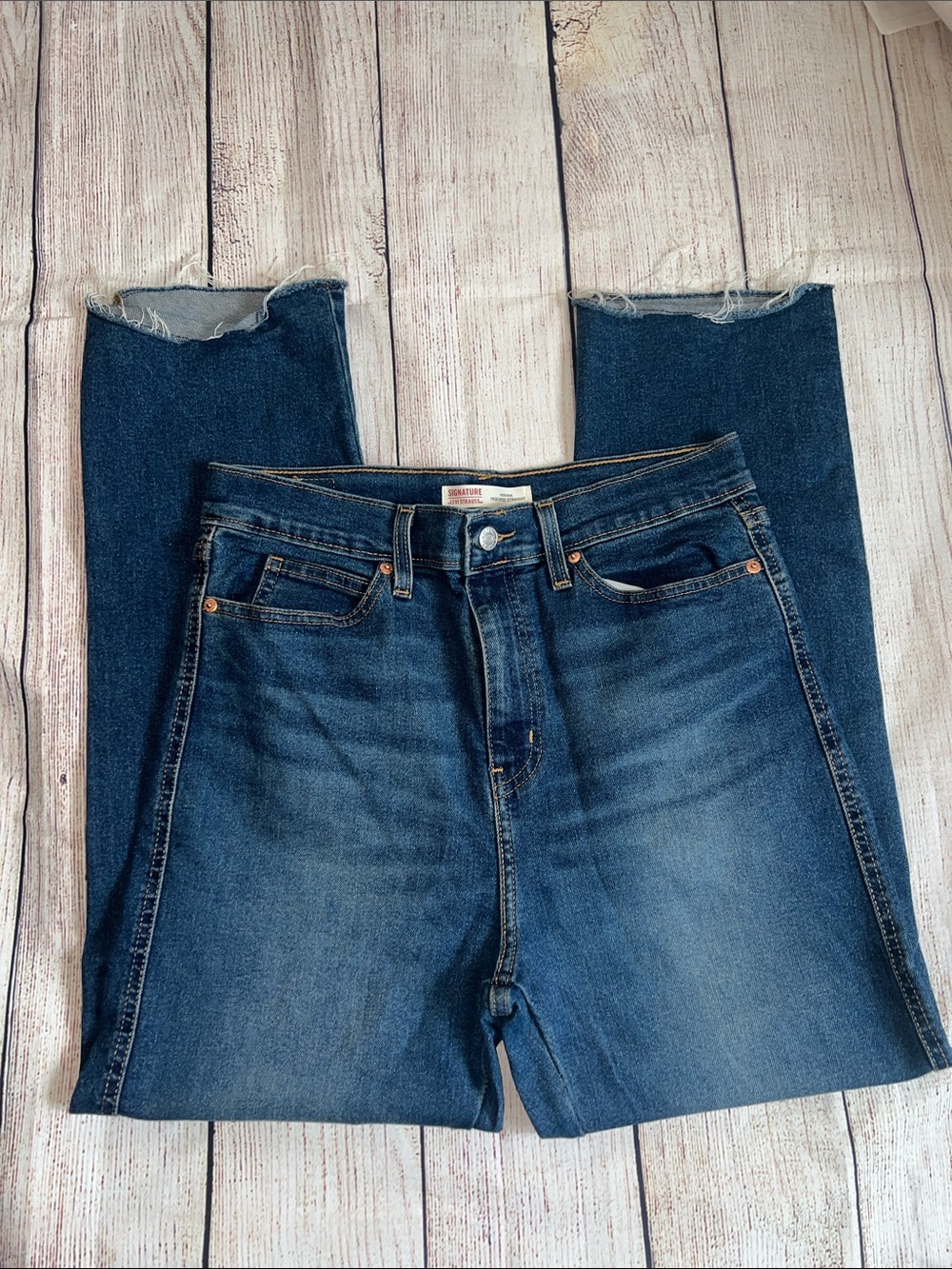 Levi’s heritage high rise straight jeans